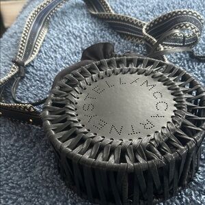 Stella McCartney Black Woven Round Bag
